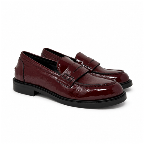 Mocassino In Vernice Con Tacco Basso Mocassino In Vernice Con Tacco Basso, Taglia: 37, Colore: BORDEAUX