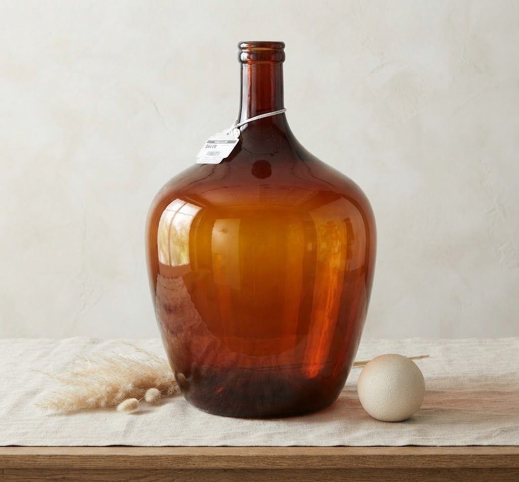 (JM) 16" Amber Glass Bottle