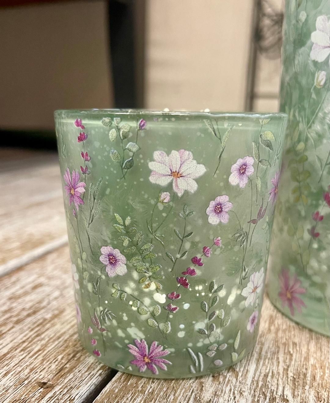 (PDX1012)  Small Floral Candle Cup