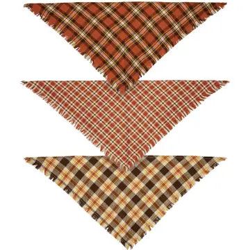 (RH) Fall Plaid Medium Pet Bandana Set