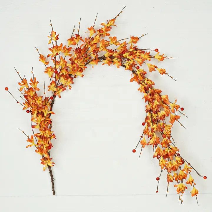 (RL) 4ft Garland-Orange Yellow Cluster Flowers