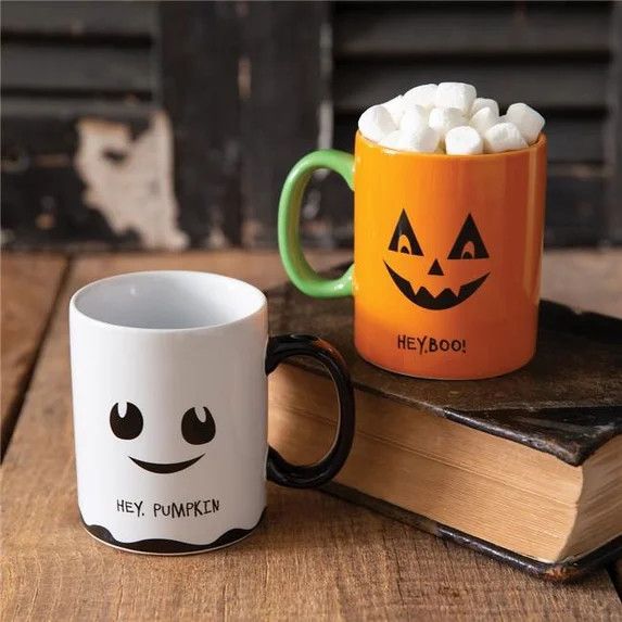 (RH) Halloween Ceramic Mugs - Set of 2