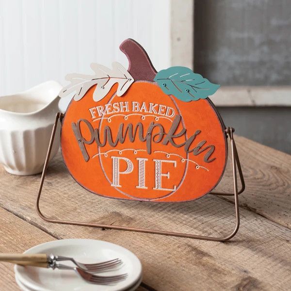 (RH) Fresh Baked Pumpkin Pie A-Frame Tabletop Sign
