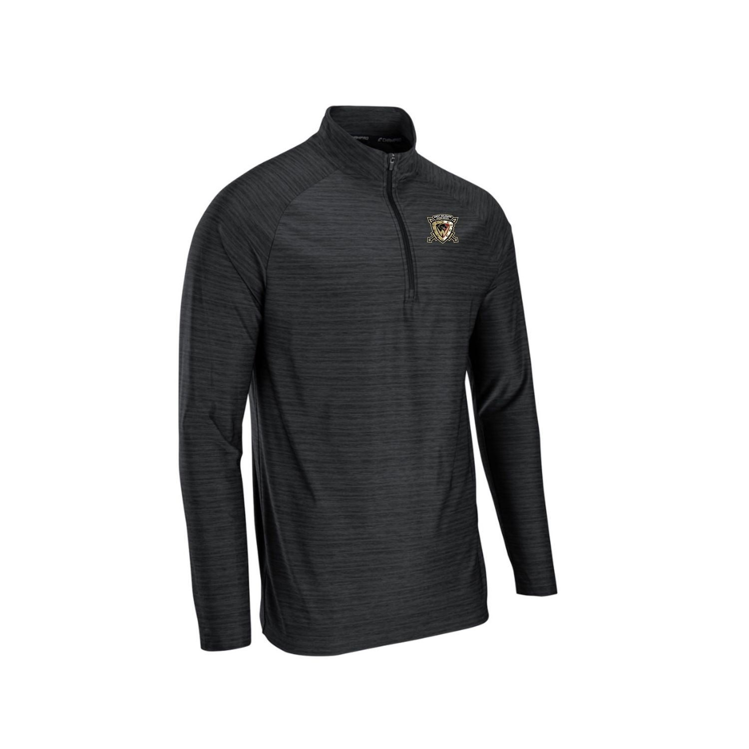 WKMHA QUARTER ZIP PULLOVER (ADULT), Color: Heather Black, Size: S