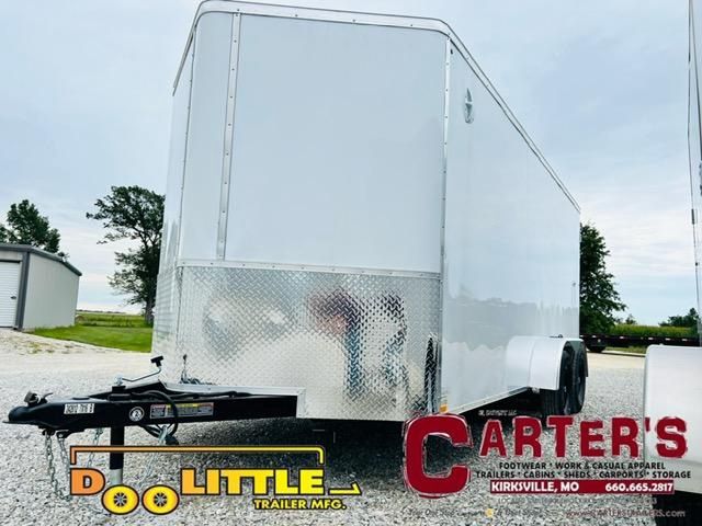 70542 *NEW* 2025 DOOLITTLE TRAILER MFG. 7&#39; X 16&#39; T/A CARGO TRAILER 7,000 GVWR W/ REAR BARN DOORS (WHITE)