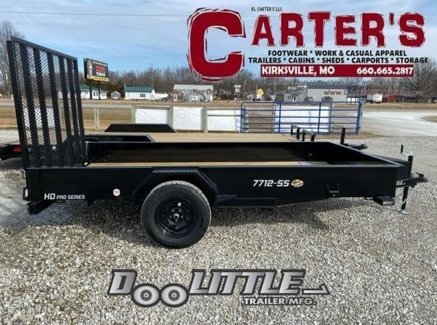 72546 *NEW* 2025 DOOLITTLE TRAILER MFG. 77&quot; X 12&#39; SS S/A UTILITY TRAILER W/ SPRING-ASSISTED 5&#39; RAMP GATE