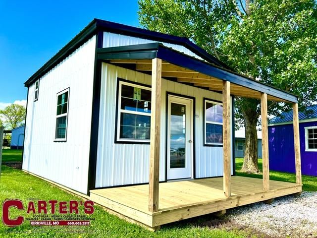 *NEW* 15' X 26' MAINTENANCE-FREE STEEL EXTERIOR WHITE &amp; BLACK CARTER CABIN