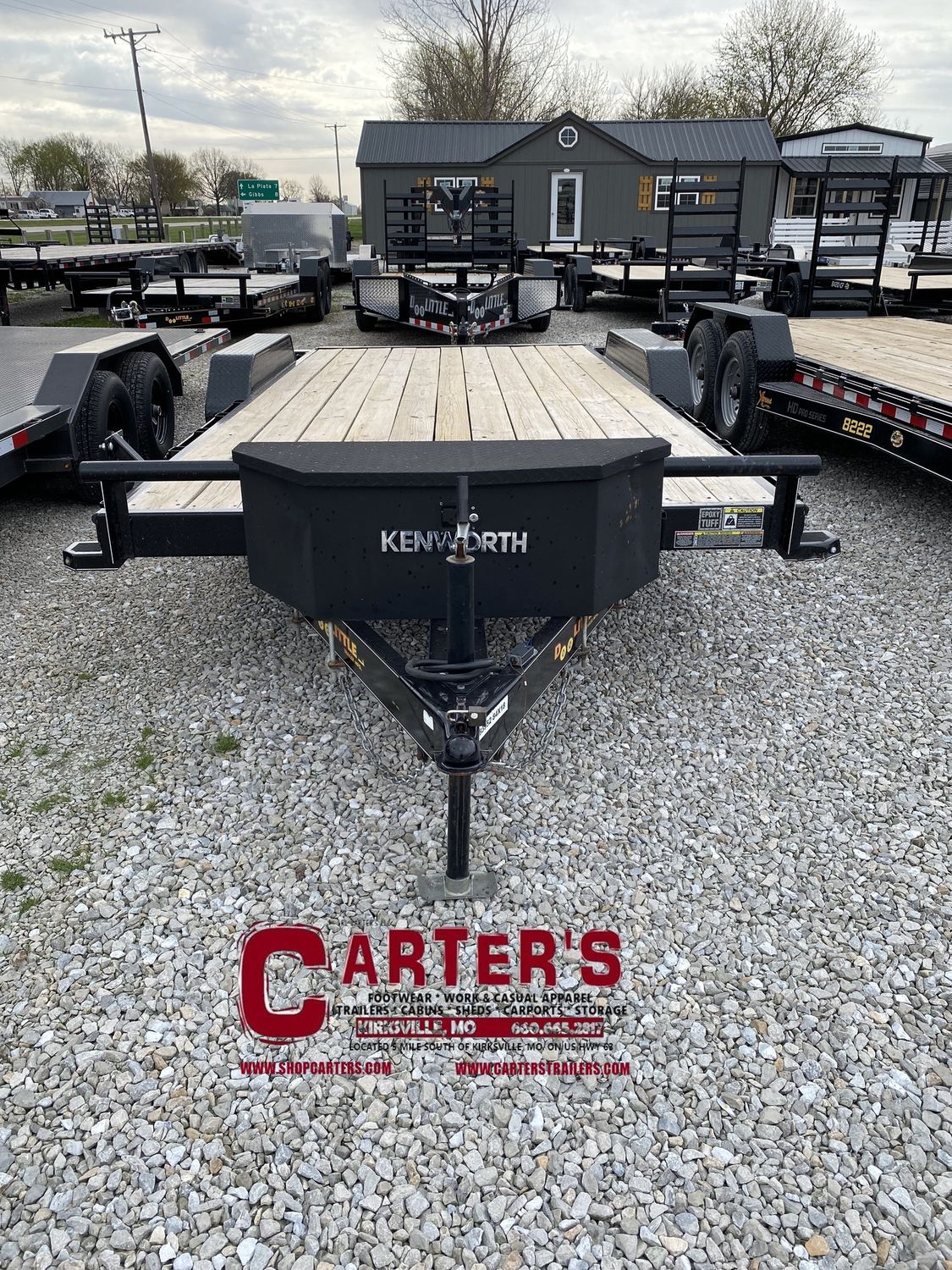 40782 *PRE-OWNED* 2019 DOOLITTLE 84&quot; X 16&#39; + 2&#39; DOVE XTREME 7,000 GVWR EQUIPMENT TRAILER W/ 5&#39; SELF-STORE RAMPS