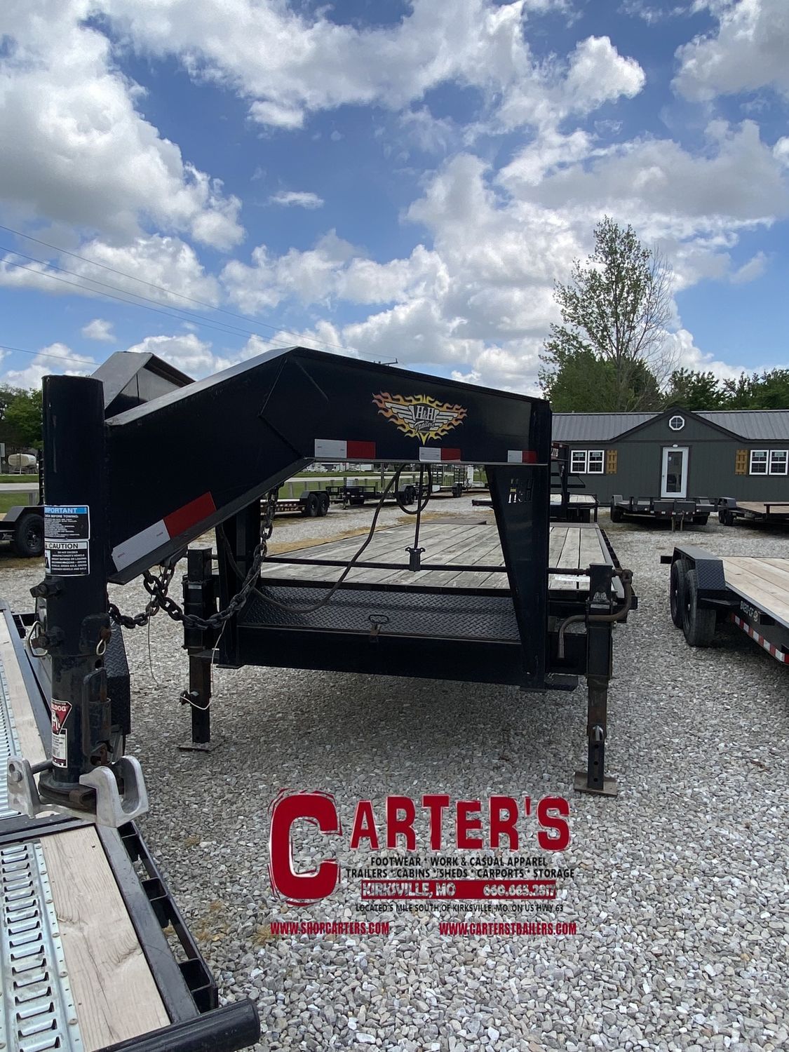 25961 *PRE-OWNED* 2013 H&amp;H 102&quot; X 25&#39; (20&#39; FLAT + 5&#39; DOVE) 14,000 GVWR GOOSENECK DECKOVER TRAILER
