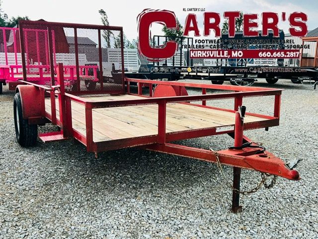 38543 *PRE-OWNED* 2008 RICE 76&quot; X 12&#39; S/A UTILITY TRAILER W/ 4&#39; RAMP GATE!