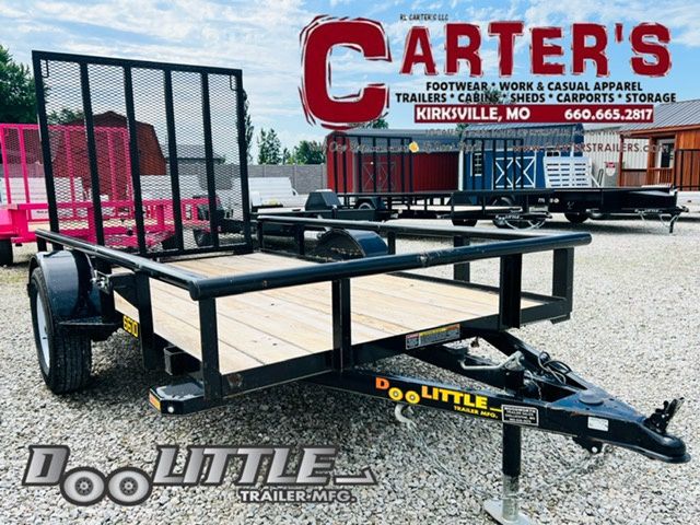 31723 *PRE-OWNED* 2018 DOOLITTLE 66&quot; X 10&#39; S/A PIPE-RAIL UTILITY TRAILER WITH 5&#39; EZ-LIFT SPRING-ASSISTED RAMP-GATE!