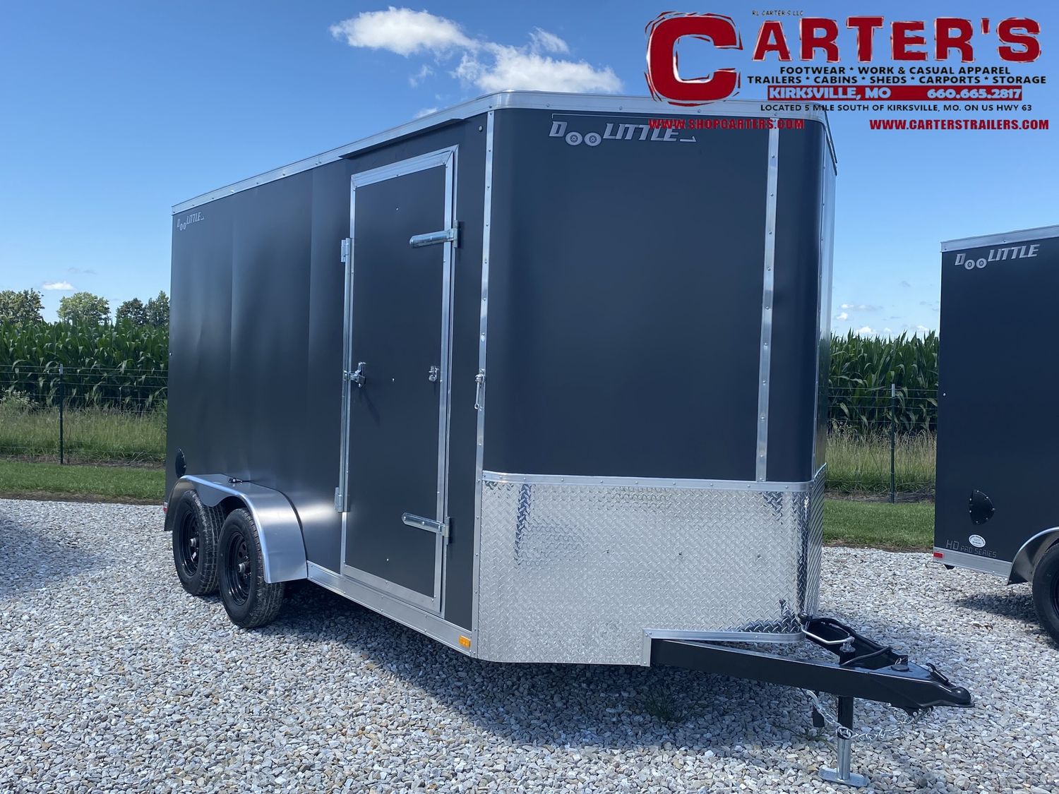 74275 *NEW* 2026 DOOLITTLE 7&#39; X 14&#39; T/A 7,000 GVWR CARGO W/ REAR RAMP DOOR, SIDE DOOR, + 6&quot; EXTRA HEIGHT!  *INCLUDES 5 YEAR FRAME WARRANTY!* (GRAY)