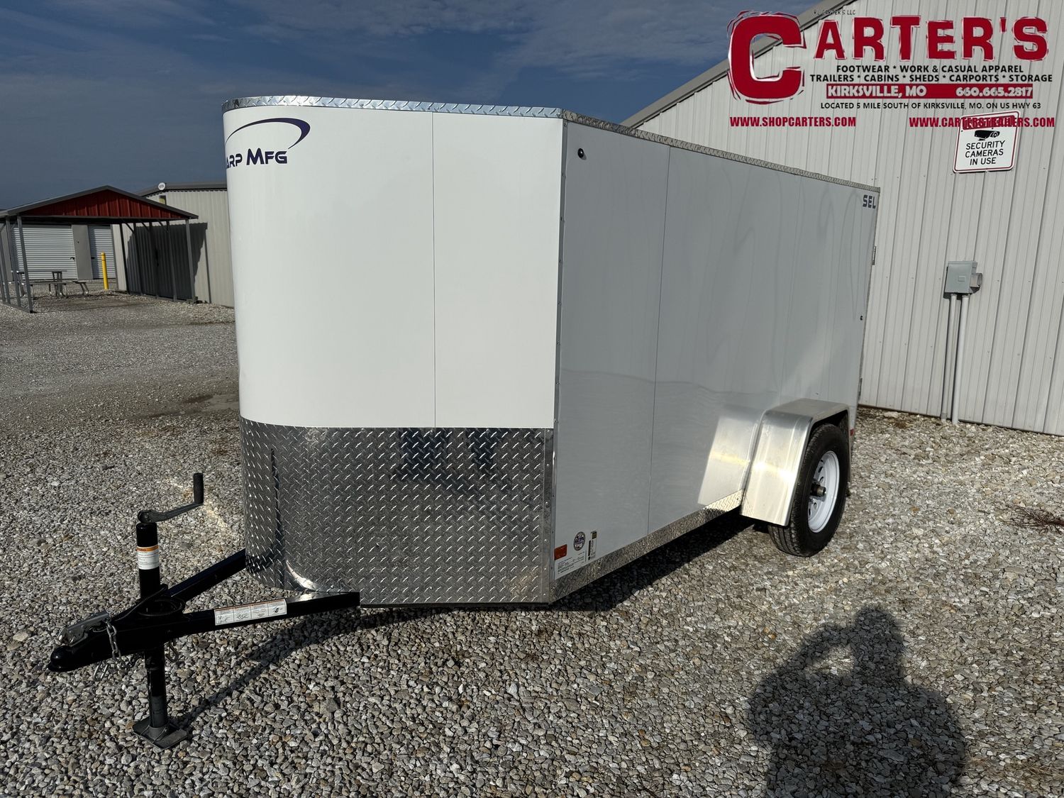 ~*PRE-OWNED*~ - LIKE NEW! ~  2024 SHARP SEL 5' X 10' S/A CARGO TRAILER W/ REAR RAMP DOOR