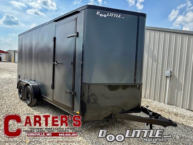 75008 *NEW* 2026 DOOLITTLE 7&#39; X 16&#39; T/A CARGO W/ REAR RAMP DOOR, SIDE DOOR, + 6&quot; EXTRA HEIGHT, &amp; *BLACK OUT PACKAGE!* ~INCLUDES 5 YEAR FRAME WARRANTY!~