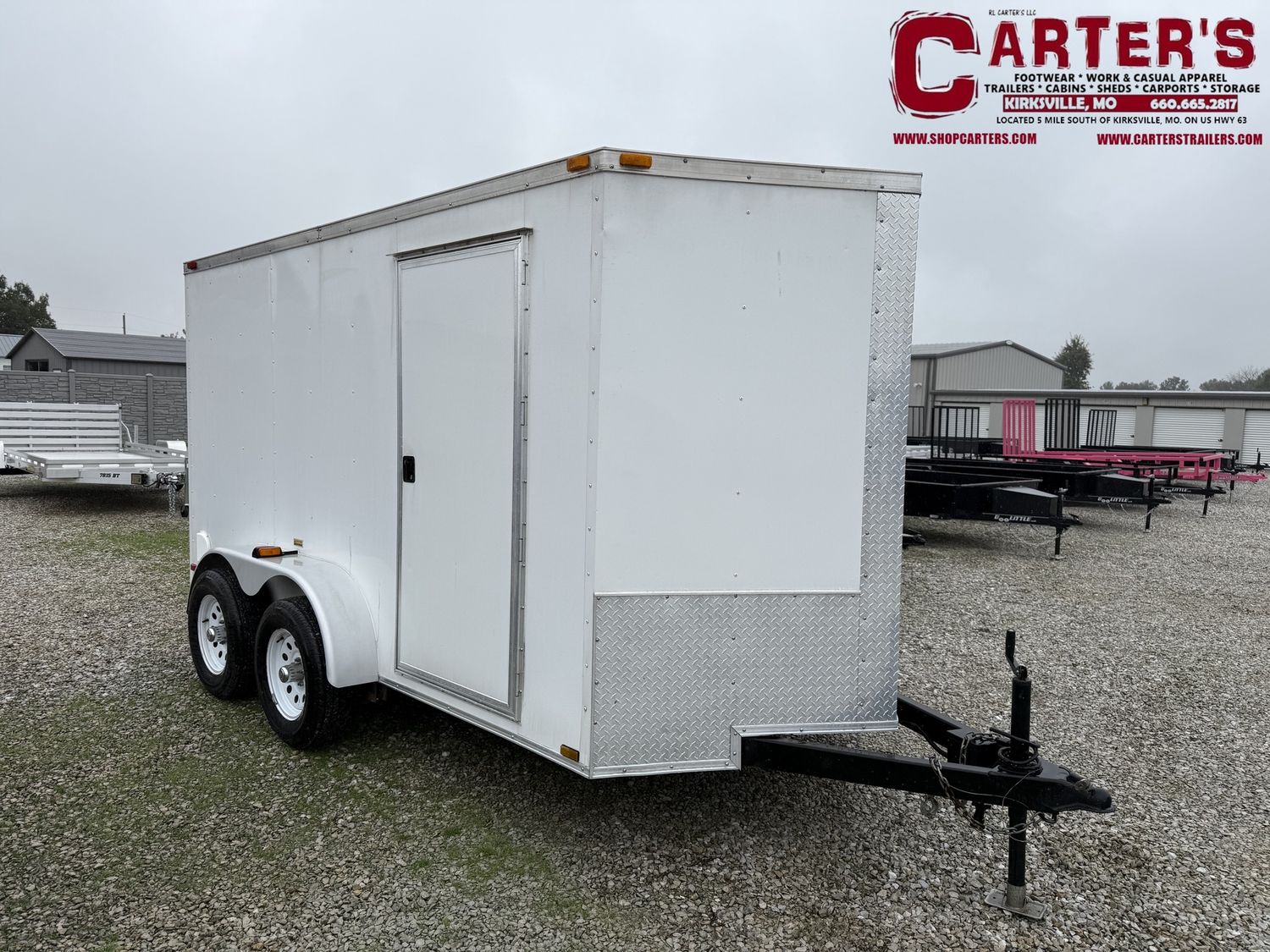 74420 ~*PRE-OWNED*~ 2015 QUALITY CARGO 6&#39; X 12&#39; T/A CARGO TRAILER W/ REAR RAMP DOOR &amp; SIDE DOOR!