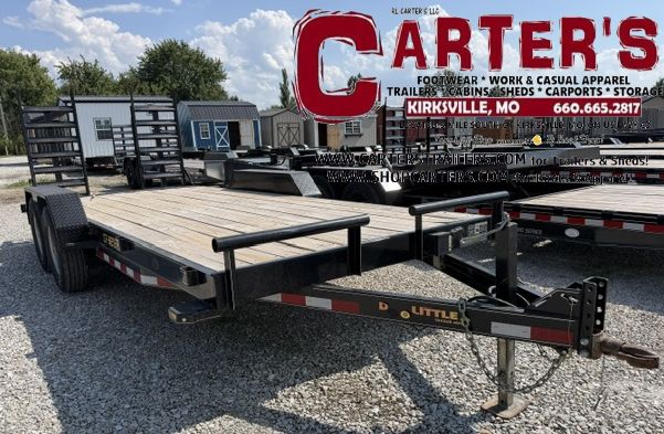 44794 ~*PRE-OWNED*~ 2020 DOOLITTLE 82" X 16' + 2' DOVE CF 14,000 GVWR EQUIPMENT TRAILER W/ 5' HEAVY DUTY FLIP-UP RAMPS! ~*ROAD READY!*~