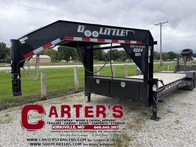 73007 ~*PRE-OWNED*~ 2025 DOOLITTLE 82" X 21' + 3' DOVE XTREME 16,000 GVWR GOOSENECK EQUIPMENT TRAILER W/ MINI MAMMOTH RAMPS! ~*ROAD READY!*~