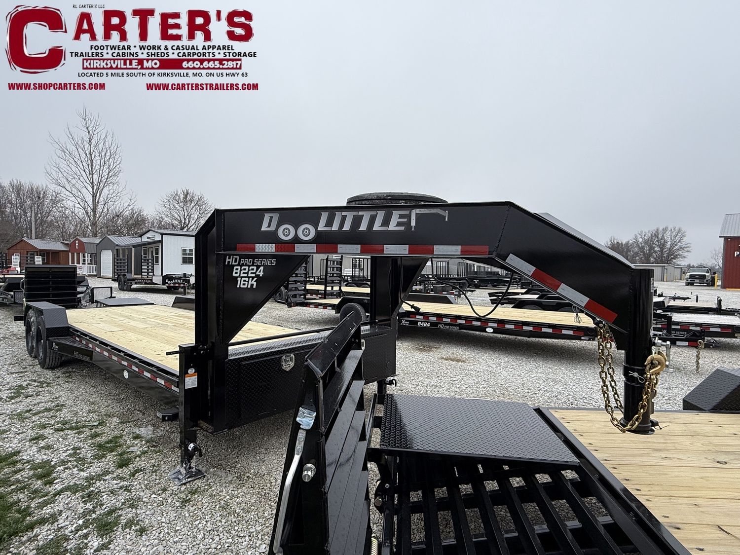 75747 *NEW* 2026 DOOLITTLE 82" X 21' + 3' DOVE XTREME 16,000 GVWR GOOSENECK EQUIPMENT TRAILER W/ 3' SPRING-ASSISTED MINI MAMMOTH RAMPS *INCLUDES 5 YEAR FRAME WARRANTY!*