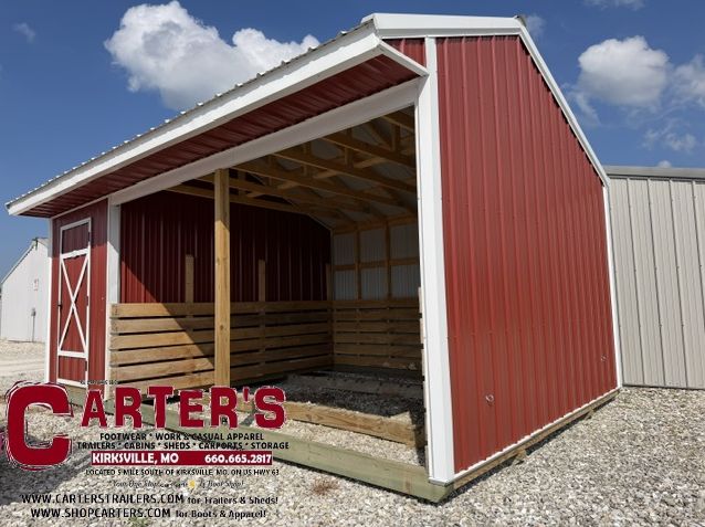 *NEW* 12' X 20' RED &amp; WHITE ANIMAL SHELTER WITH TACK ROOM!