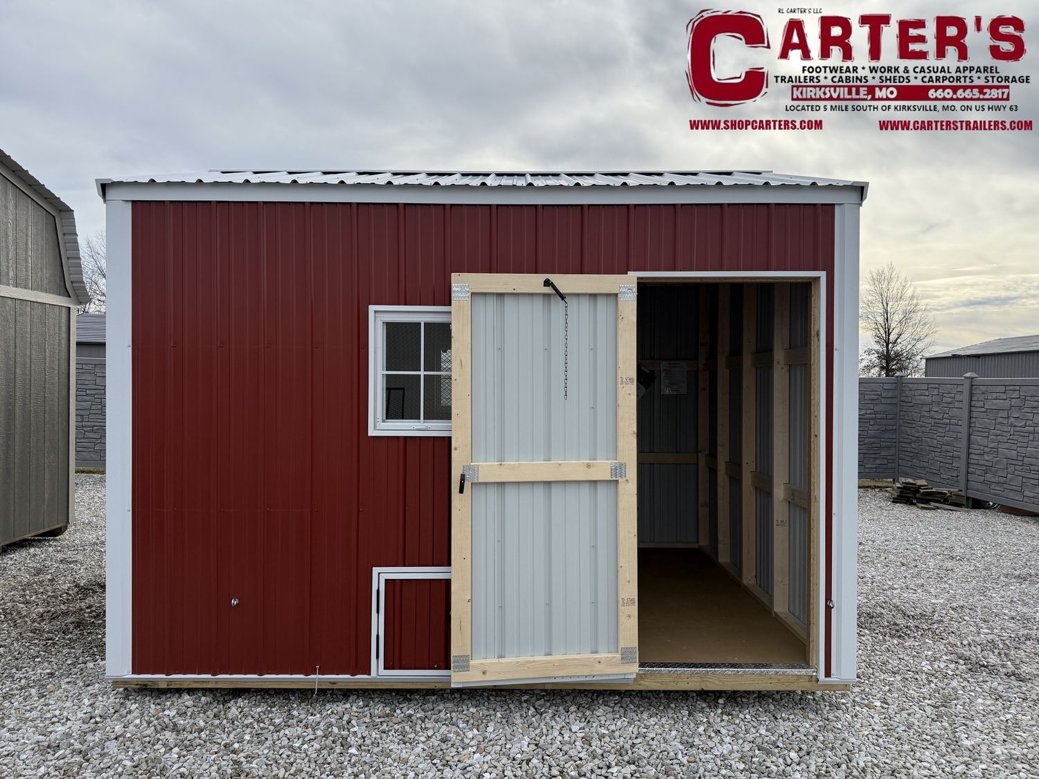 *NEW* 9' X 12' CHICKEN COOP - RED &amp; WHITE MAINTENANCE-FREE STEEL EXTERIOR