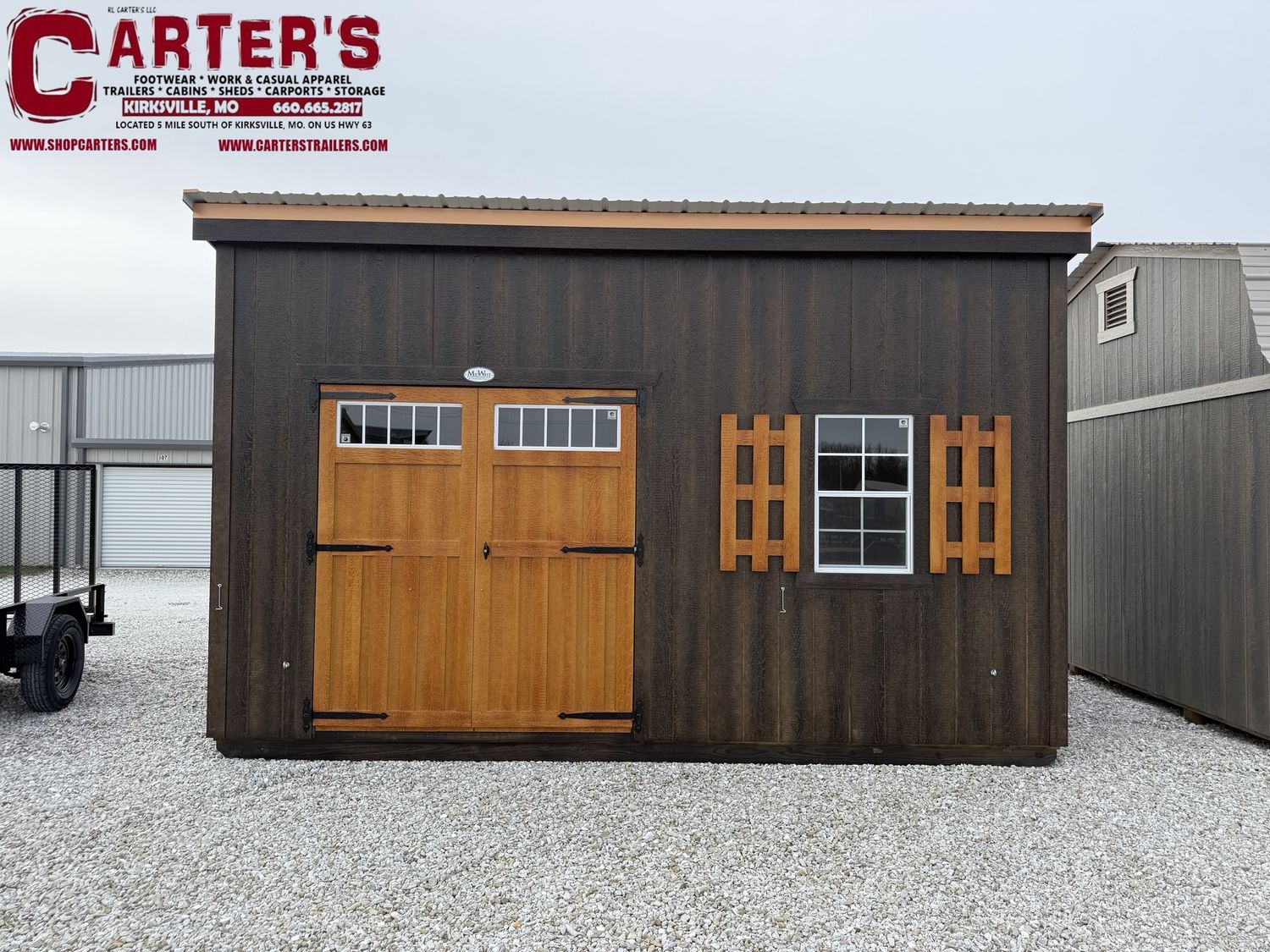 *NEW* 10' X 16' 1-SLOPE COTTAGE - EBONY &amp; COPPER