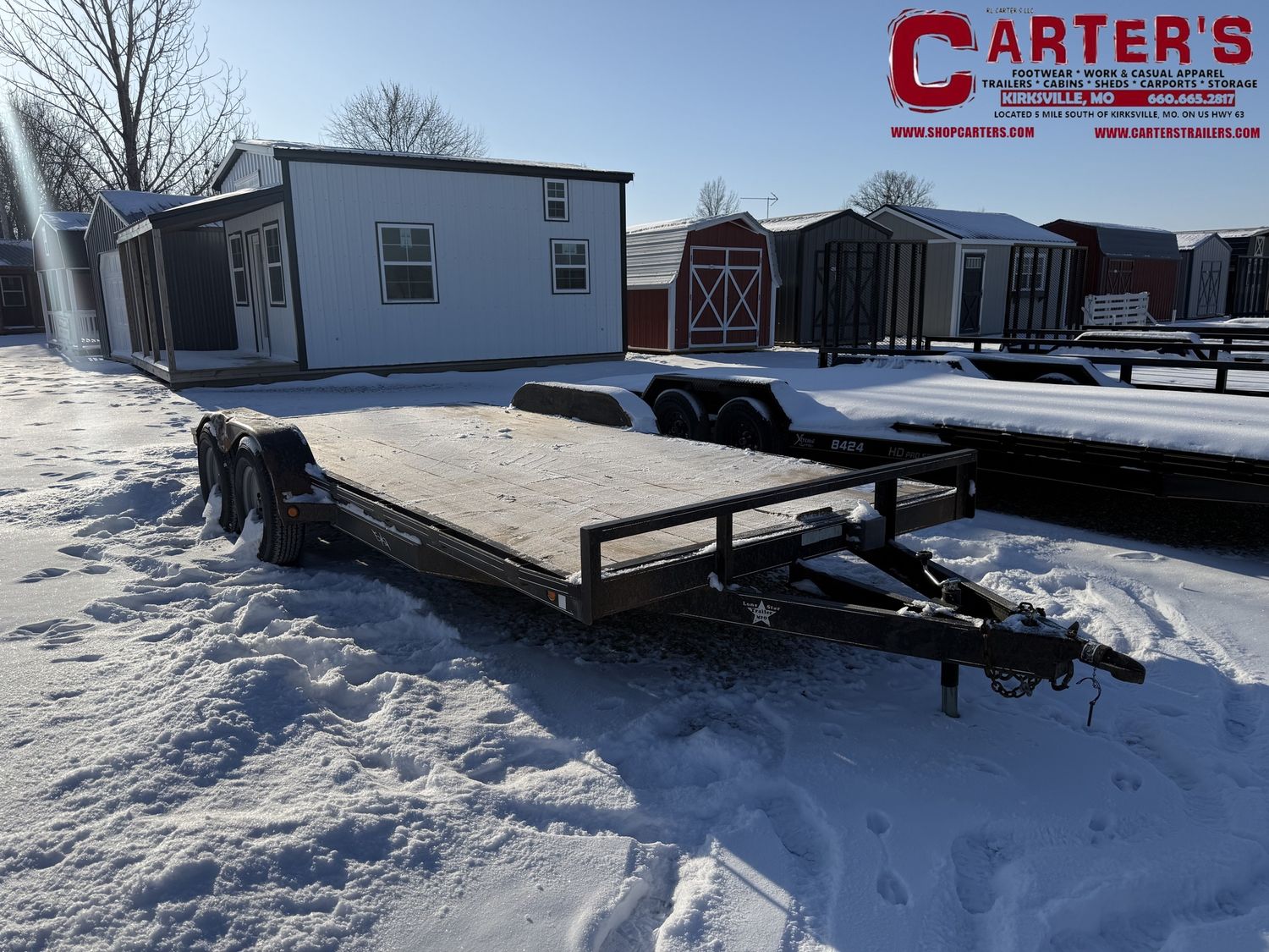 01612 ~*PRE-OWNED*~ **HANDYMAN SPECIAL!** 2008 LONESTAR 83" X 16' + 2' DOVE 7,000 GVWR EQUIPMENT TRAILER