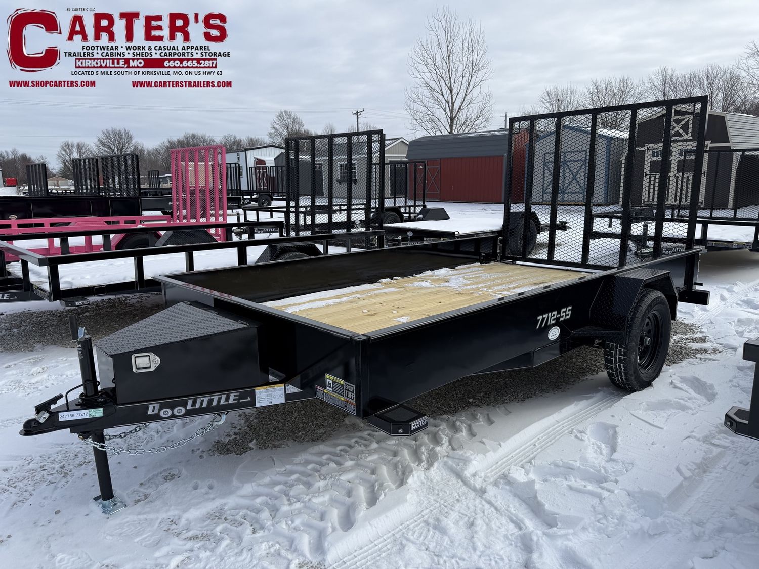76025 *NEW* 2026 DOOLITTLE 77" X 12' S/A SS SERIES UTILITY TRAILER W/ 5' EZ-LIFT SPRING-ASSISTED RAMP GATE! *5 YEAR FRAME WARRANTY!*