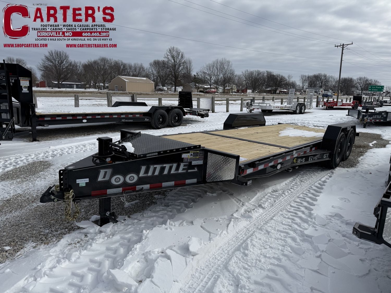 76028 *NEW* 2025 DOOLITTLE 82" X 16' TILT + 6' STATIONARY EZ LOADER GT 14,000 GVWR EQUIPMENT TRAILER