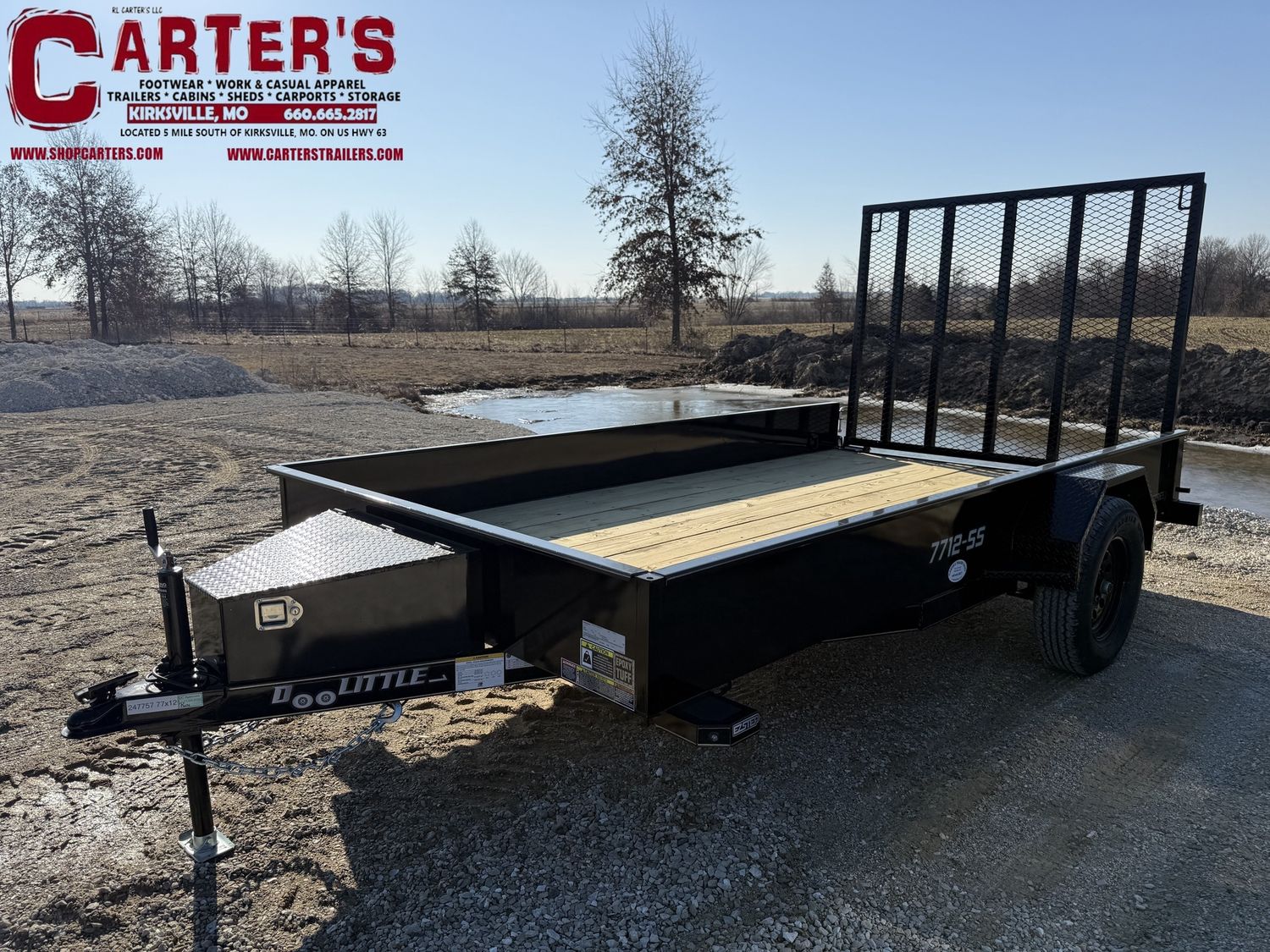 76066 *NEW* 2026 DOOLITTLE 77" X 12' S/A SS SERIES UTILITY TRAILER W/ 5' EZ-LIFT SPRING-ASSISTED RAMP GATE! *5 YEAR FRAME WARRANTY!*