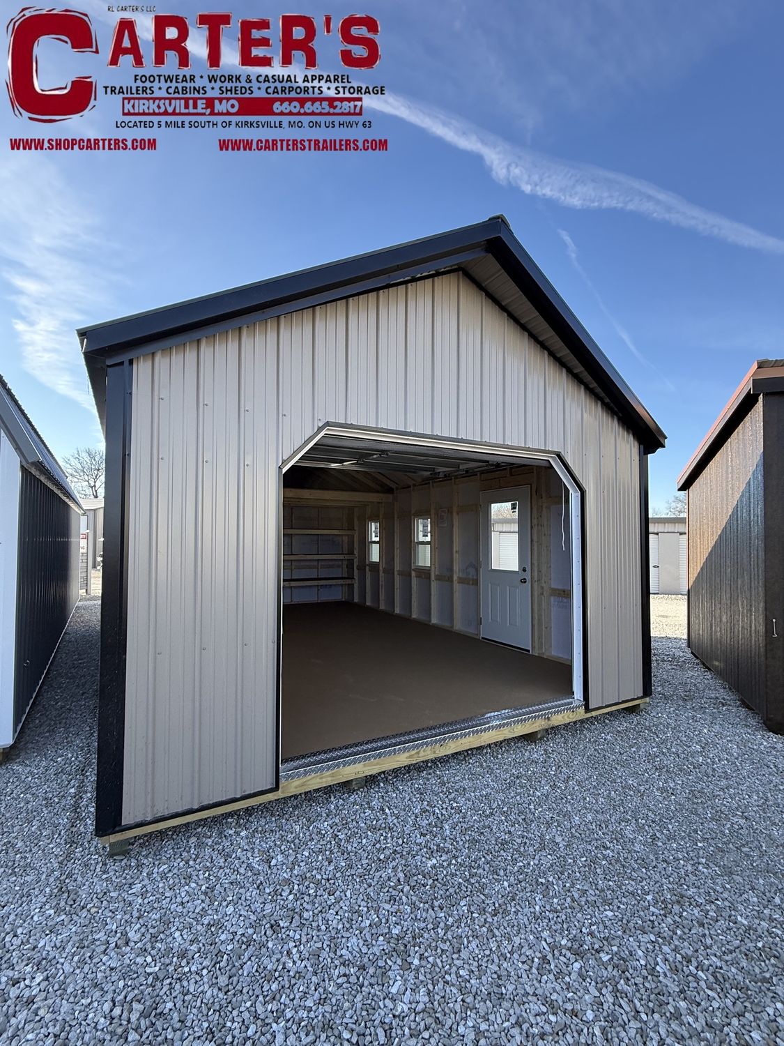 *NEW* 15' X 24' CLAY &amp; BLACK DELUXE GARAGE