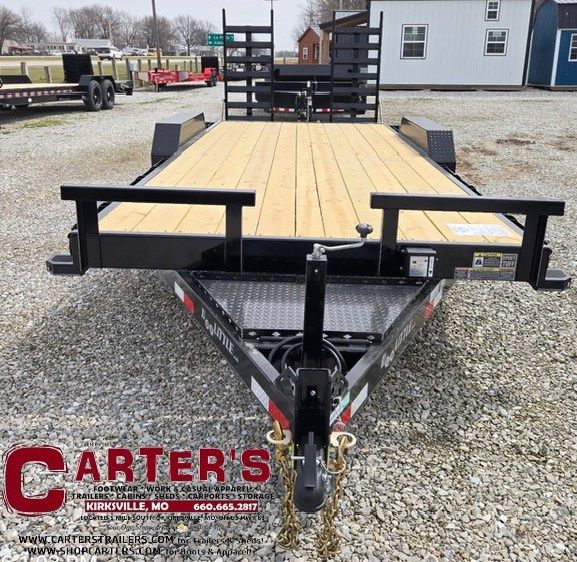 76337 *NEW* 2026 84" X 18' + 2' DOVE 9,990 GVWR XTREME EQUIPMENT TRAILER W/ 5' HEAVY DUTY SPRING-ASSISTED FLIP-UP RAMPS! *INCLUDES 5 YEAR FRAME WARRANTY!