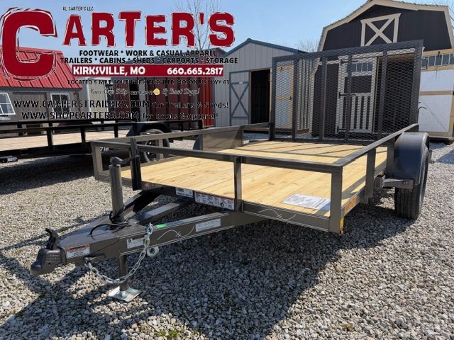 66763 *NEW* 2026 KEARNEY 77" X 10' S/A STANDARD DUTY ANGLE-TOP UTILITY TRAILER W/ 4' SPRING-ASSISTED RAMP GATE *INCLUDES 2 YEAR MANUFACTURER'S WARRANTY!* (GRAY)