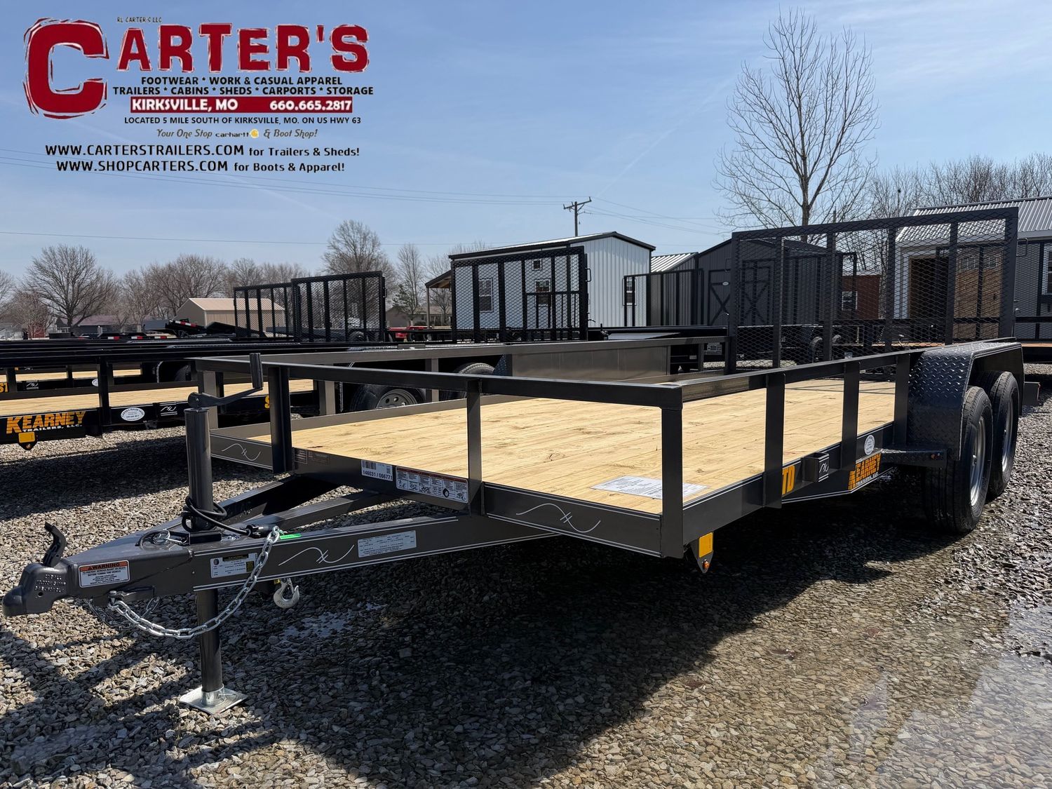 66771  *NEW* 2026 KEARNEY 83" X 16' T/A STANDARD DUTY ANGLE-TOP UTILITY TRAILER W/ 4' SPRING-ASSISTED RAMP GATE *INCLUDES 2 YEAR MANUFACTURER'S WARRANTY!* (GRAY)