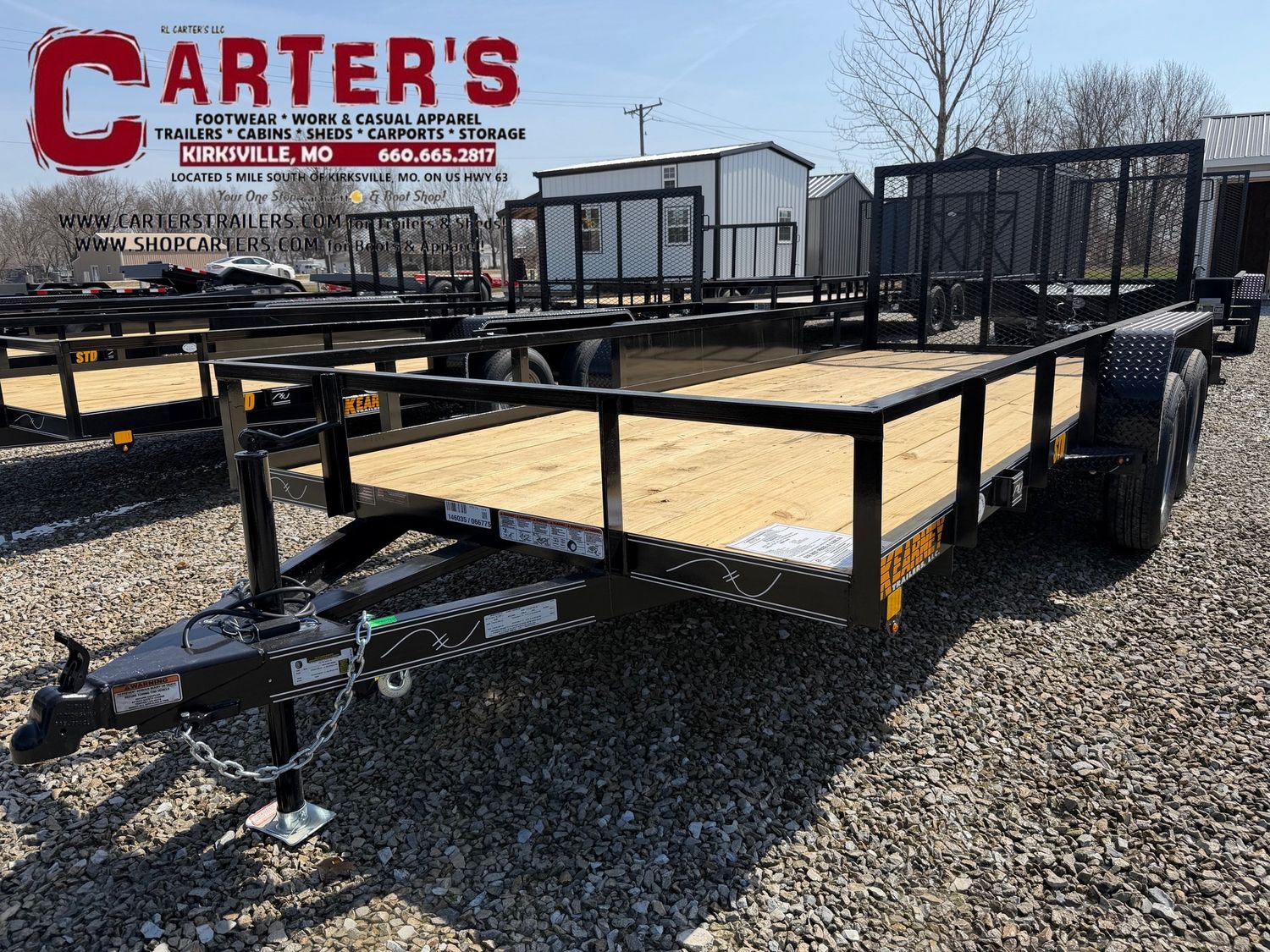 66775  *NEW* 2026 KEARNEY 77" X 16' T/A STANDARD DUTY ANGLE-TOP UTILITY TRAILER W/ 4' SPRING-ASSISTED RAMP GATE *INCLUDES 2 YEAR MANUFACTURER'S WARRANTY!*