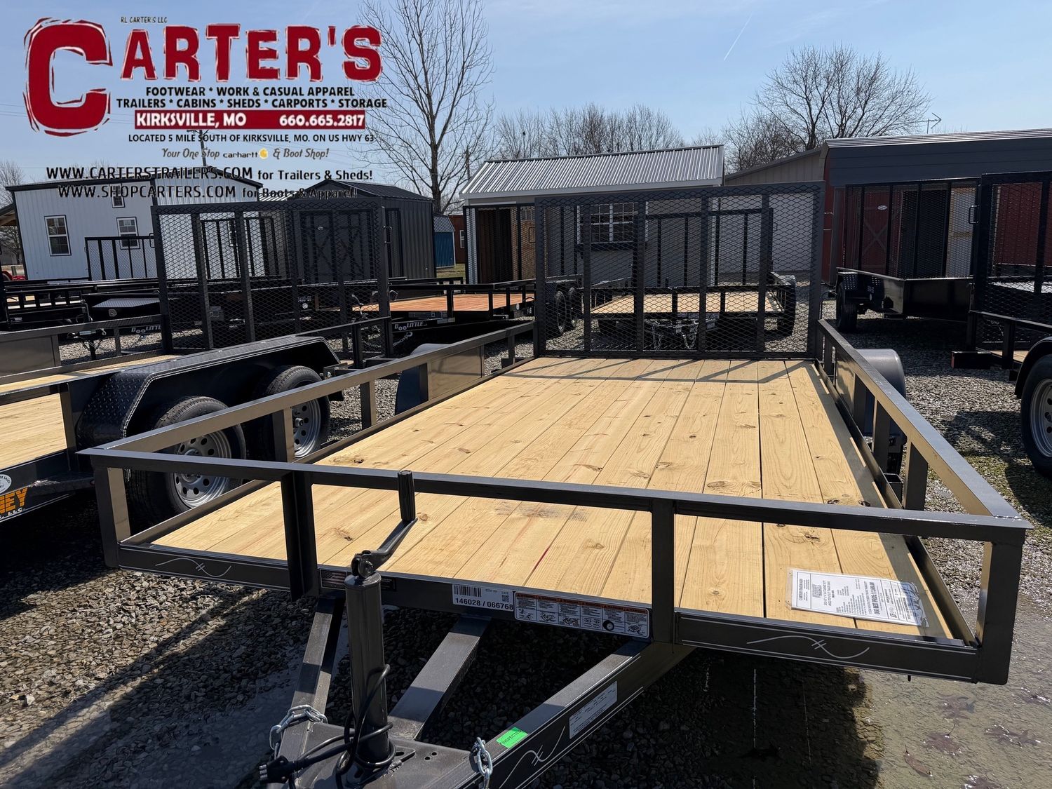 66768 *NEW* 2026 KEARNEY 83" X 14' S/A STANDARD DUTY ANGLE-TOP UTILITY TRAILER W/ 4' SPRING-ASSISTED RAMP GATE *INCLUDES 2 YEAR MANUFACTURER'S WARRANTY!* (GRAY)