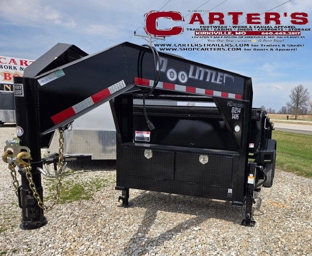 76489 *NEW* 2026 DOOLITTLE 82" X 14' SCISSOR LIFT MASTER DUMP TRAILER - 14,000 GVWR - GOOSENECK W/ TARP KIT, 6' SELF-STORE RAMPS, &amp; WIRELESS REMOTE!