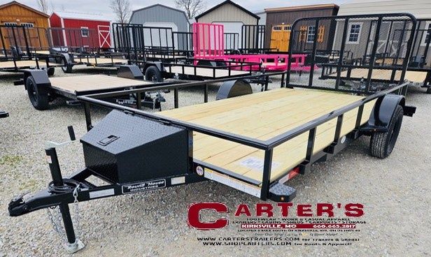 04670 *NEW* 2026 ROUND HOUSE INDUSTRIES 83" X 14' S/A UTILITY TRAILER WITH 4' SPRING ASSISTED RAMP GATE!