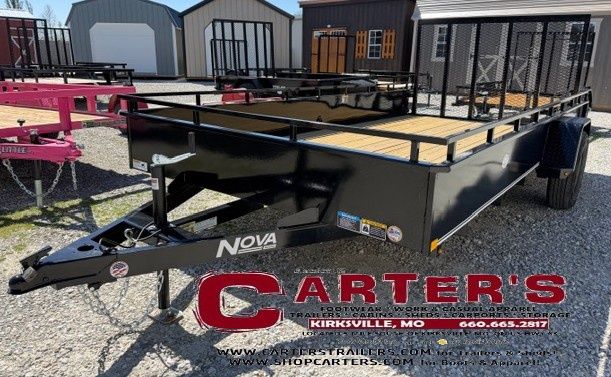 26877 *NEW* 2026 NOVA BY MIDSOTA 82" X 14' S/A SOLID SIDED UTILITY TRAILER W/ 4' SPRING-ASSISTED RAMP GATE!
