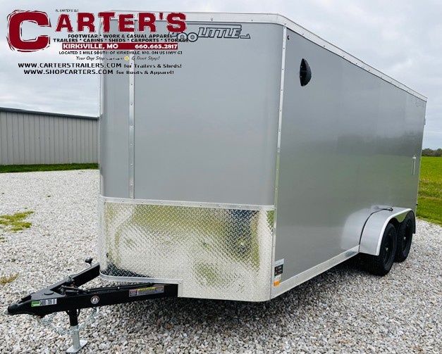 77780 *NEW* 2026 DOOLITTLE 7' X 16' T/A CARGO TRAILER W/ REAR BARN DOORS (SILVER) *INCLUDES 5 YEAR FRAME WARRANTY!*