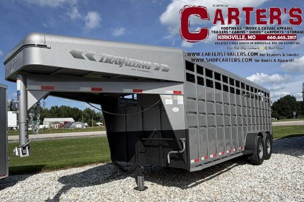 34691 *NEW* 2026 TRAVALONG 6'8" X 20' GOOSENECK STOCK TRAILER