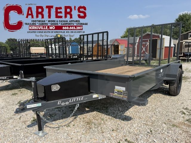 78764 *NEW* 2027 DOOLITTLE 77" X 12' S/A SS SERIES UTILITY TRAILER (GRAY) W/ 5' EZ-LIFT SPRING-ASSISTED RAMP GATE! *5 YEAR FRAME WARRANTY!*