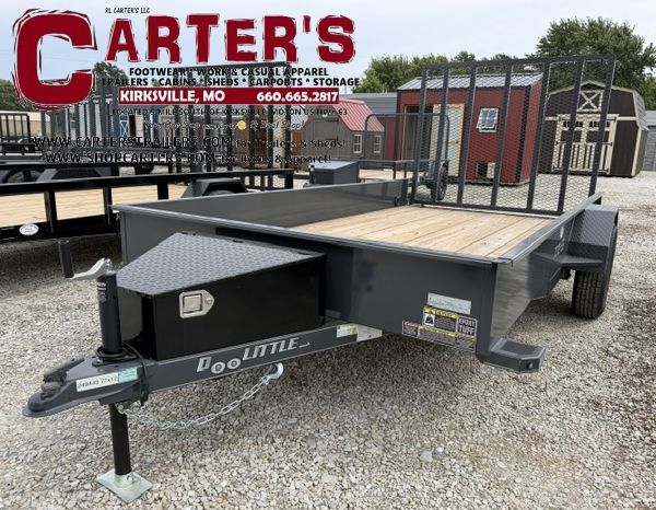 79049 *NEW* 2027 DOOLITTLE 77" X 12' S/A SS SERIES UTILITY TRAILER (GRAY) W/ 5' EZ-LIFT SPRING-ASSISTED RAMP GATE! *5 YEAR FRAME WARRANTY!*