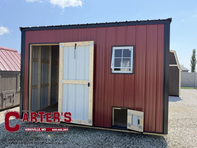 *NEW* 9' X 12' CHICKEN COOP COTTAGE - RED &amp; BLACK MAINTENANCE-FREE STEEL EXTERIOR