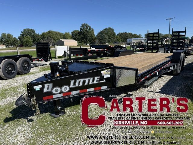79211 *NEW* 2027 DOOLITTLE 82" X 20' + 2' DOVE XTREME 14,000 GVWR EQUIPMENT TRAILER W/ 5' HEAVY DUTY FLIP-UP RAMPS! (BLACK) *INCLUDES 5 YEAR FRAME WARRANTY!