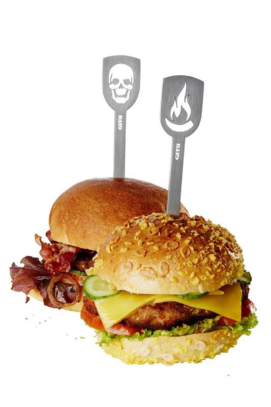 BBQ Skewer Markers ( Skull Fire) (2 pc)