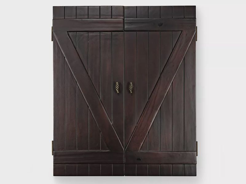 Rustic Dartboard Cabinet