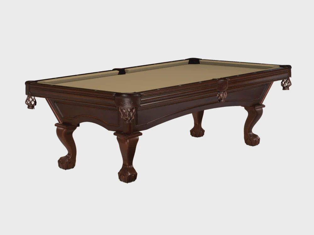 8 ft Glenwood Pool Table, Style: Espresso, Ball and claw leg