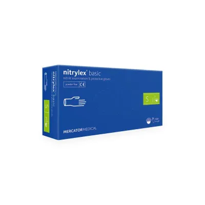RĘKAWICZKI JEDNORAZOWE NITRYLOWE Nitrylex Classic Blue rozmiar S