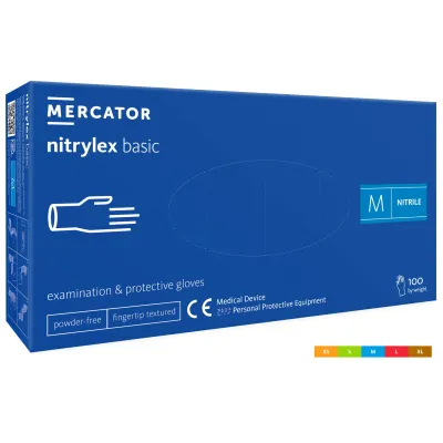 RĘKAWICZKI NITRYLOWE M NIEBIESKIE 100 SZTUK
