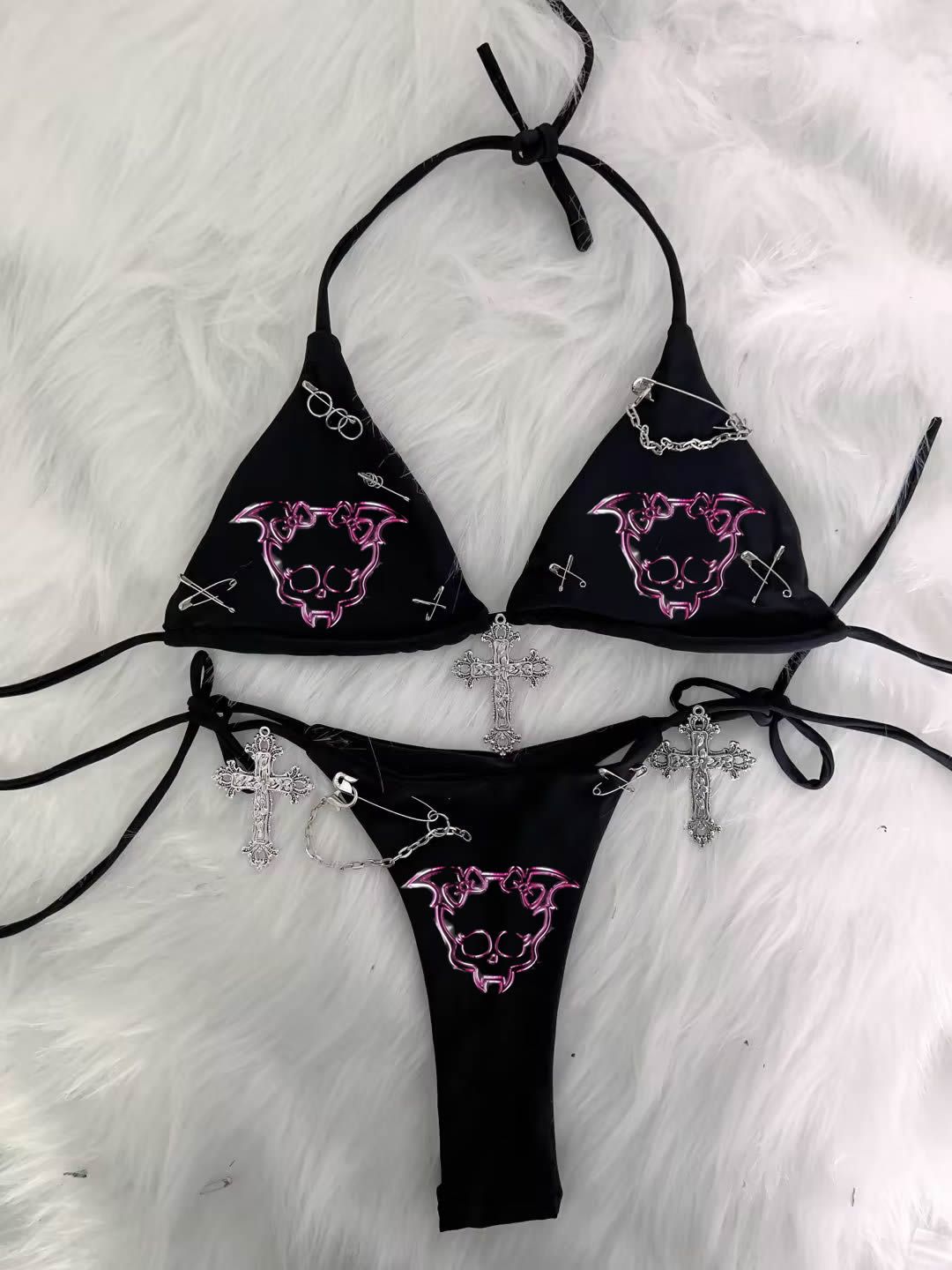 Cross Top y2k clothes y2k crop top gothic clothes y2 k top y2k accessories Harajuku Tops Kawaii Bikini Gothic Bikini  Sexy Bikini